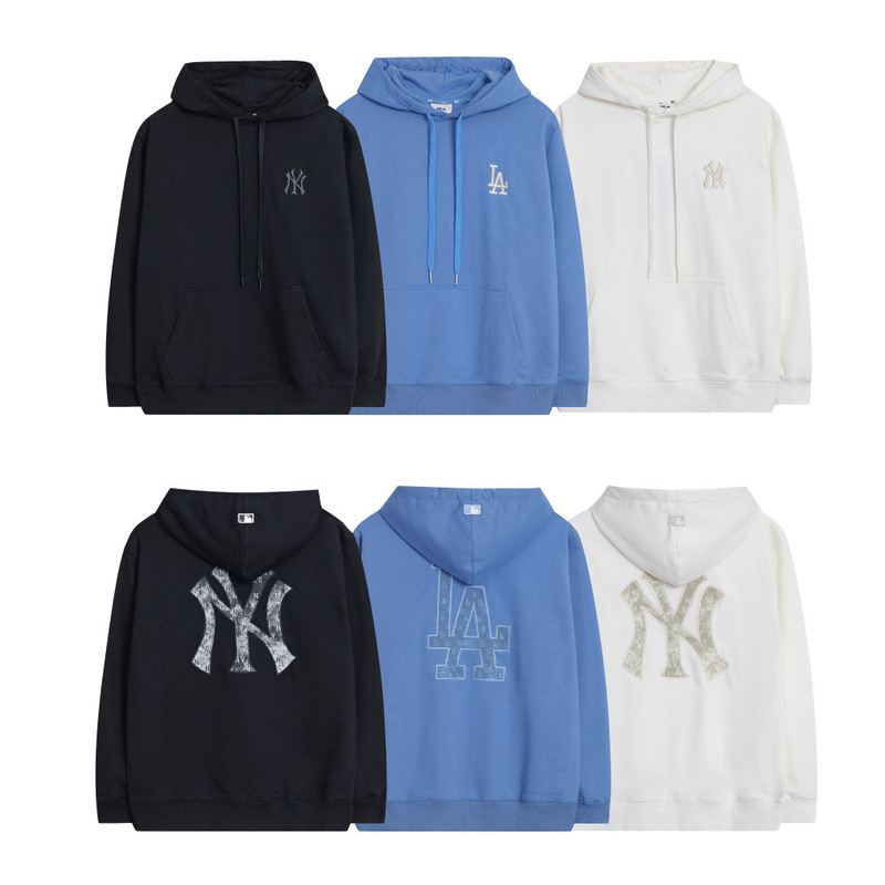 Cross-Border New Mlb Korean Version Full-Print Vintage Floral Round-Neck Hooded Long-Sleeve Zip-Up Sweatshirt for Women, Autumn and Winter College Sweatshirt