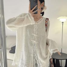 韩国东大门早秋款白月光气质蕾丝镂空显瘦针织打底上衣时尚蕾丝衫