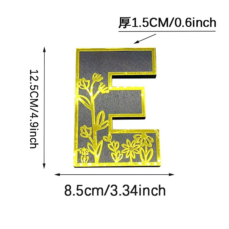 クロスボーダー彫刻アルファベット木製装飾置物花柄デザイン家庭用工芸品置物感|undefined
