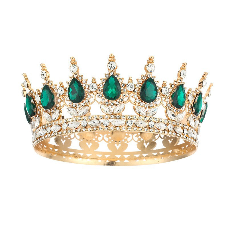 Europa y Estados Unidos cabeza de corona de novia barroca colorida de cristal peinado noble temperamento reina corona de fénix
