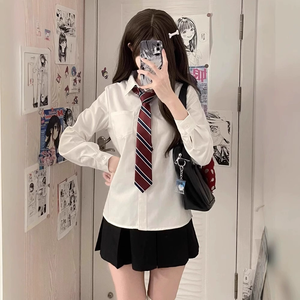 JK рубашка с длинными и короткими рукавами основы дикая рубашка