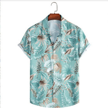 Men's 2024 Cross-Border Summer Casual Printed Short-Sleeved Lapel Shirt 3D Short-Sleeved Men's Printed Shirt