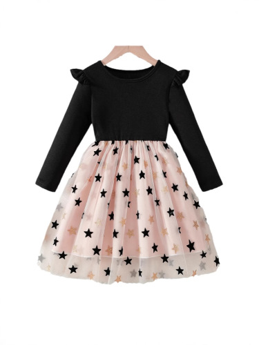 Girls' Dress 2025 Spring Collection New Korean Style Children's Large Kids Skirt Spring and Autumn Little Girl Stylish Princess Dress