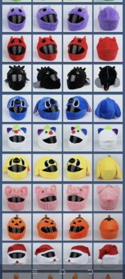 devil plush helmet cover, Motosiklet dəbilqələri - light-purple-demon-does-not-include-helmet