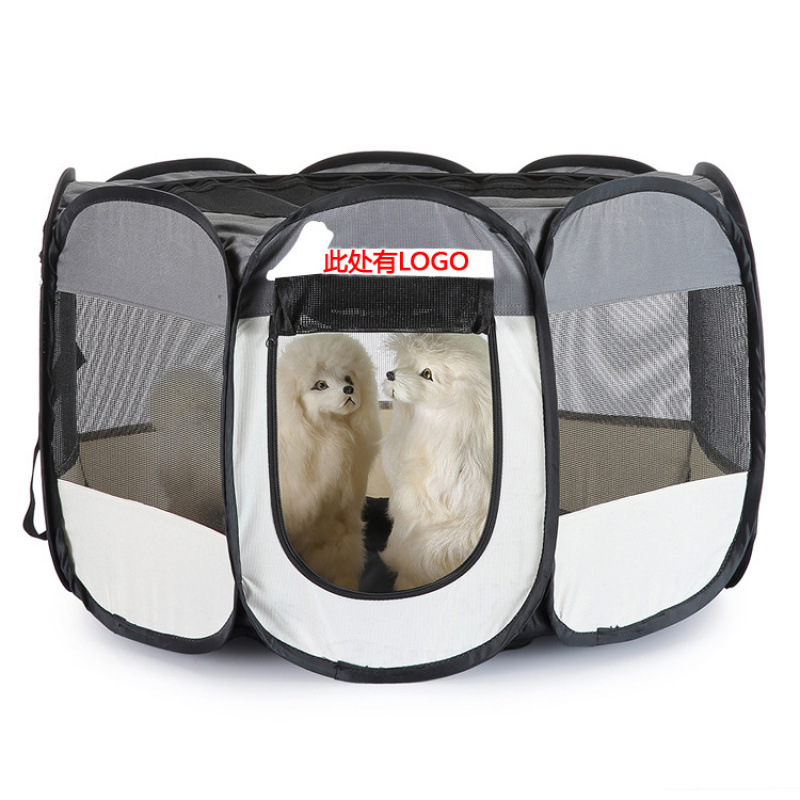Enclos octogonal pliable pour animaux de compagnie, cage de mise bas résistante aux griffures pour chattes, niche fermée pour chiennes, boîte de mise bas protectrice_voghion.com
