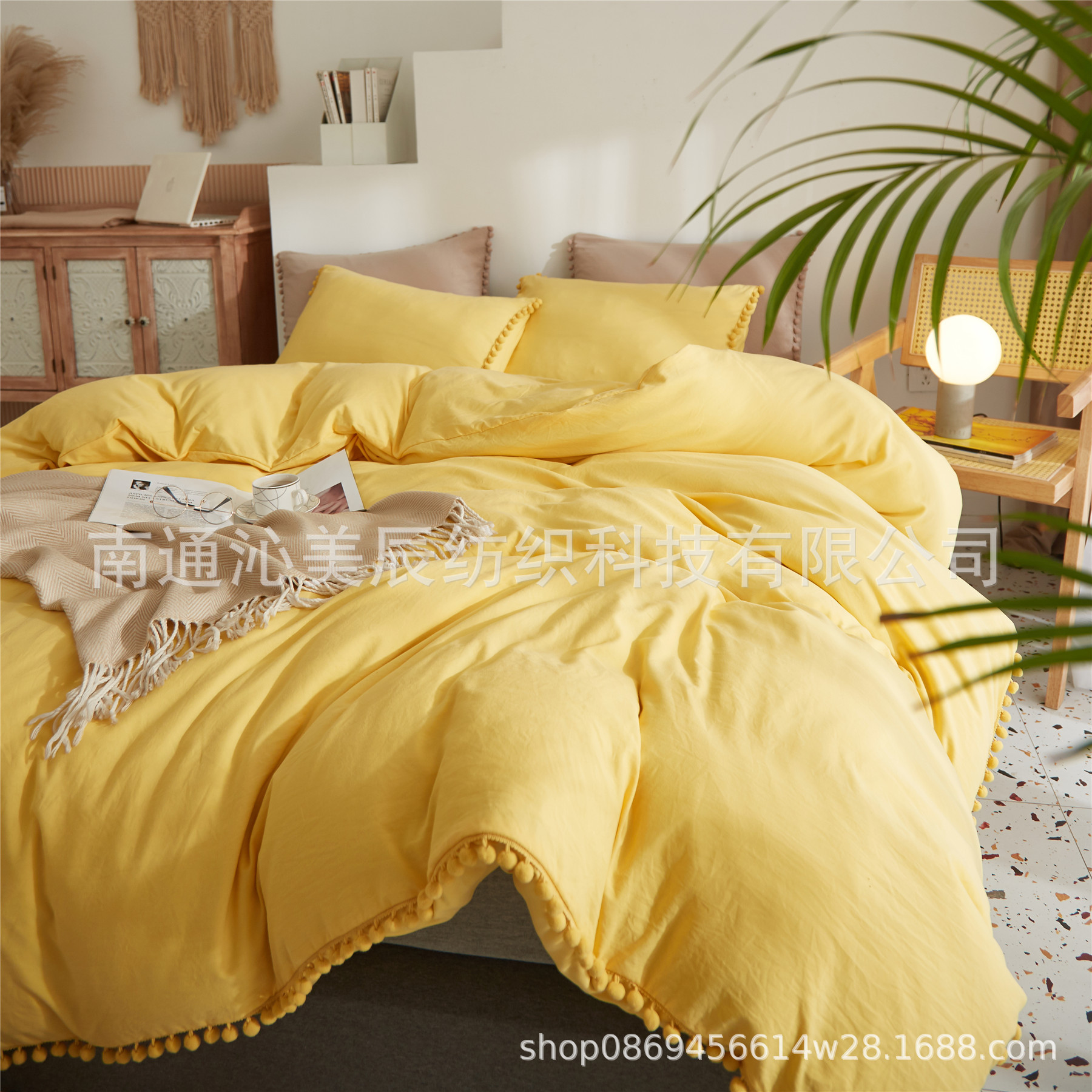 Foreign trade cross-border Weio Home Textiles pom-pom decorative duvet cover and pillowcase Amazon AliExpress TEMU Shein manufacturer wholesale