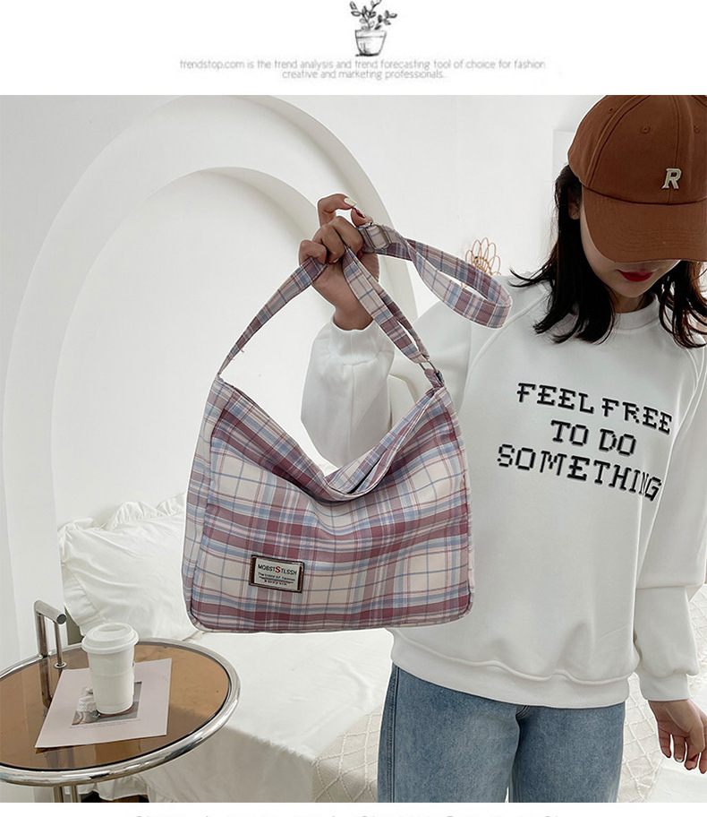 2022 New single-shoulder women's trendy checkered Korean style versatile crossbody bag for boys and girls, textbook bag undefined
