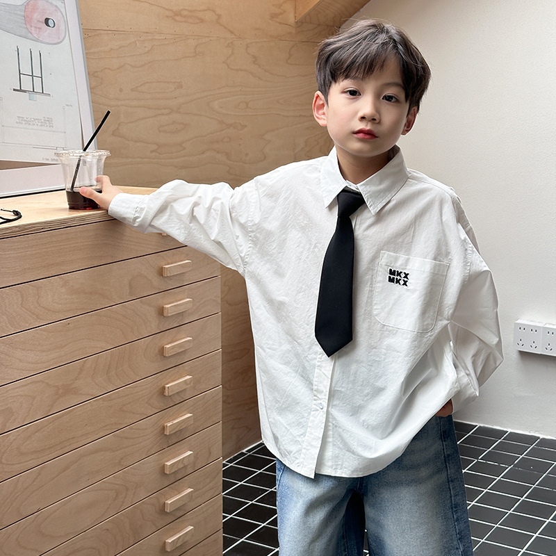 Camisas de niños McCarthy, abrigos de algodón para niños, camisas de mangas largas para niños, 2025 otoño, nueva camisa de moda infantil