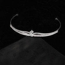 欧美跨境新娘皇冠头饰微镶锆石简约王冠生日礼物婚纱礼服佩戴发饰