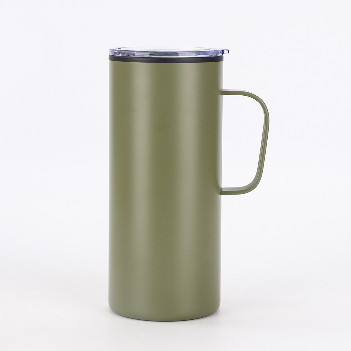 Inventario de 24oz taza de plástico de gran capacidad con mango taza de agua portátil al aire libre taza de café de oficina con tapa creativa