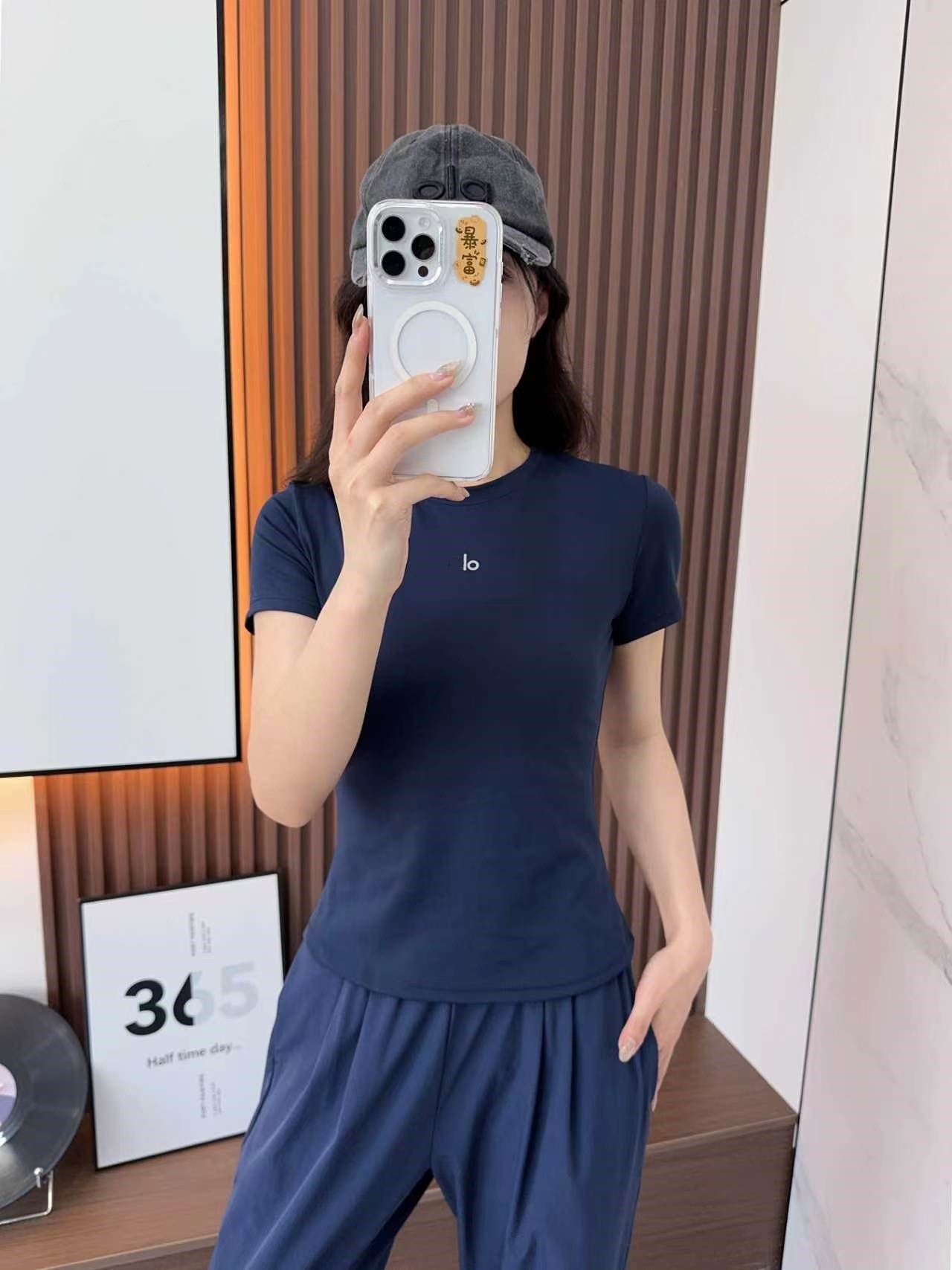 Nuevos pantalones de piernas anchas de cintura alta y secado rápido en primavera y verano en Europa y los Estados Unidos a través de la frontera + traje de ocio deportivo de camisa de manga corta de yoga image 13
