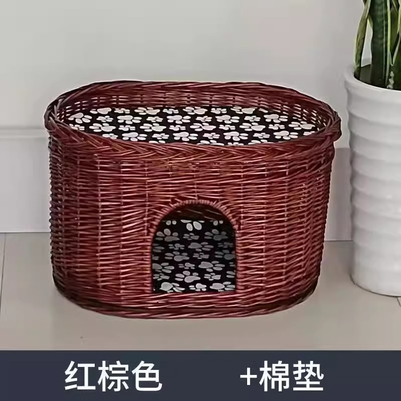 Guarida de ratán para gatos VIP Teddy perrera de mimbre para perros pequeños