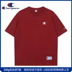 Champion Graffiti Print T-Shirt for Men & Women 2025 Summer New Arrival Heavyweight 260g Oversized Streetwear Solid Color Couple Top