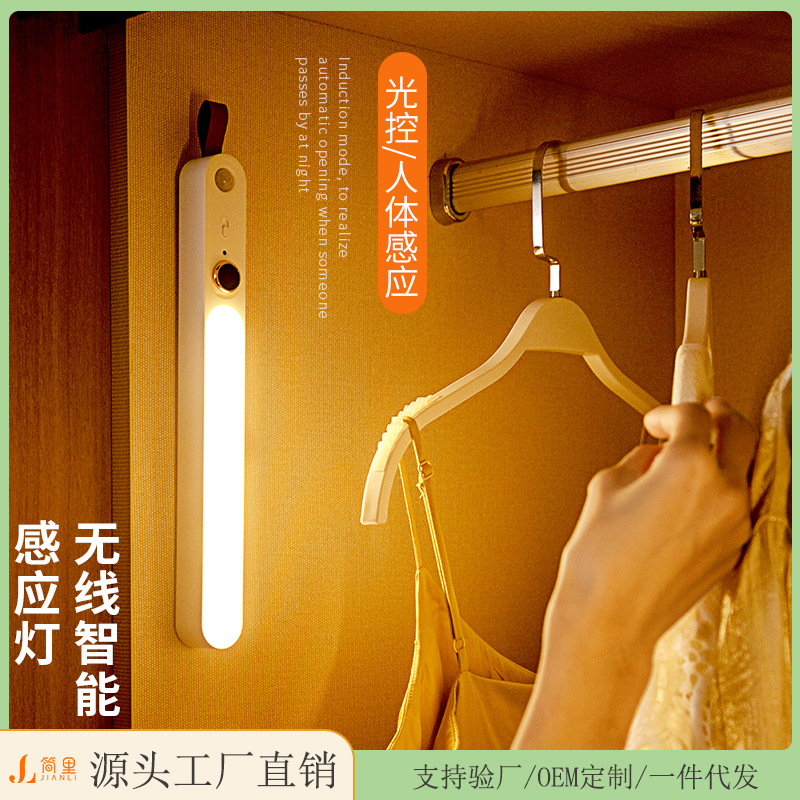 Intelligent Human Body Induction Lamp Bedside Corridor Clothes Cabinet Wine Cabinet Night Light Usb Rechargeable Led Outdoor Camping Light