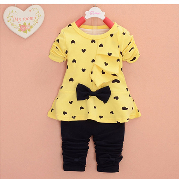 2024 new love bow girl set Princess Korean children's autumn clothes…
