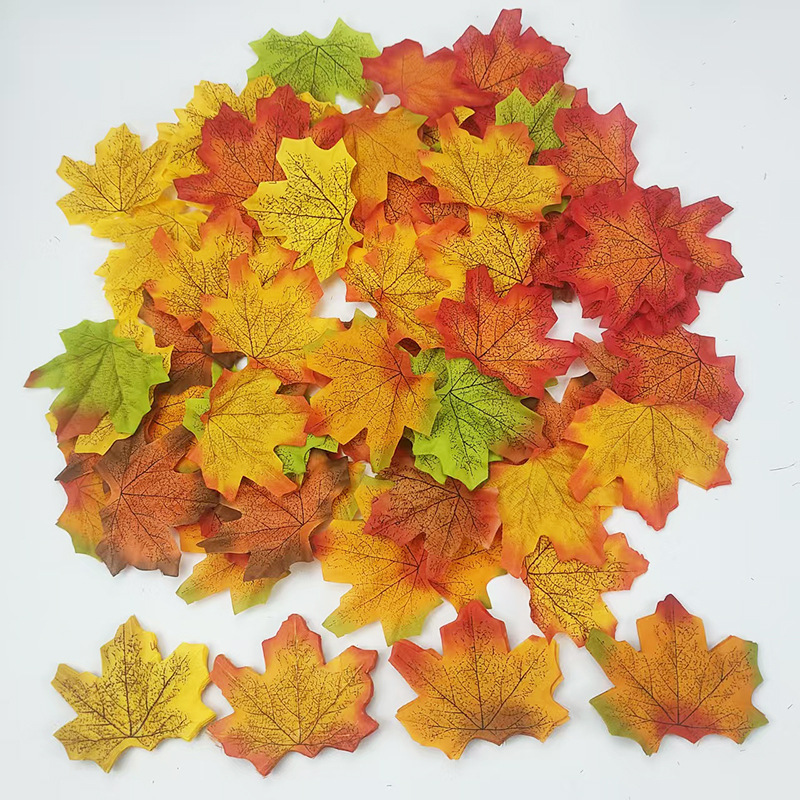 Cross-border bestseller: 8CM artificial maple leaves for harvest festival and Halloween decoration, photography props, available in 50 or 100 pieces, can be mixed in multiple colors Cross-border bestseller: 8CM artificial maple leaves for harvest festival and Halloween decoration, photography props, available in 50 or 100 pieces, can be mixed in multiple colors