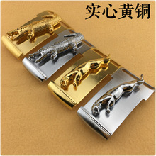 天地扣铜扣天地扣鳄鱼豹子黄铜皮带扣铜扣经典流行款男士皮带扣