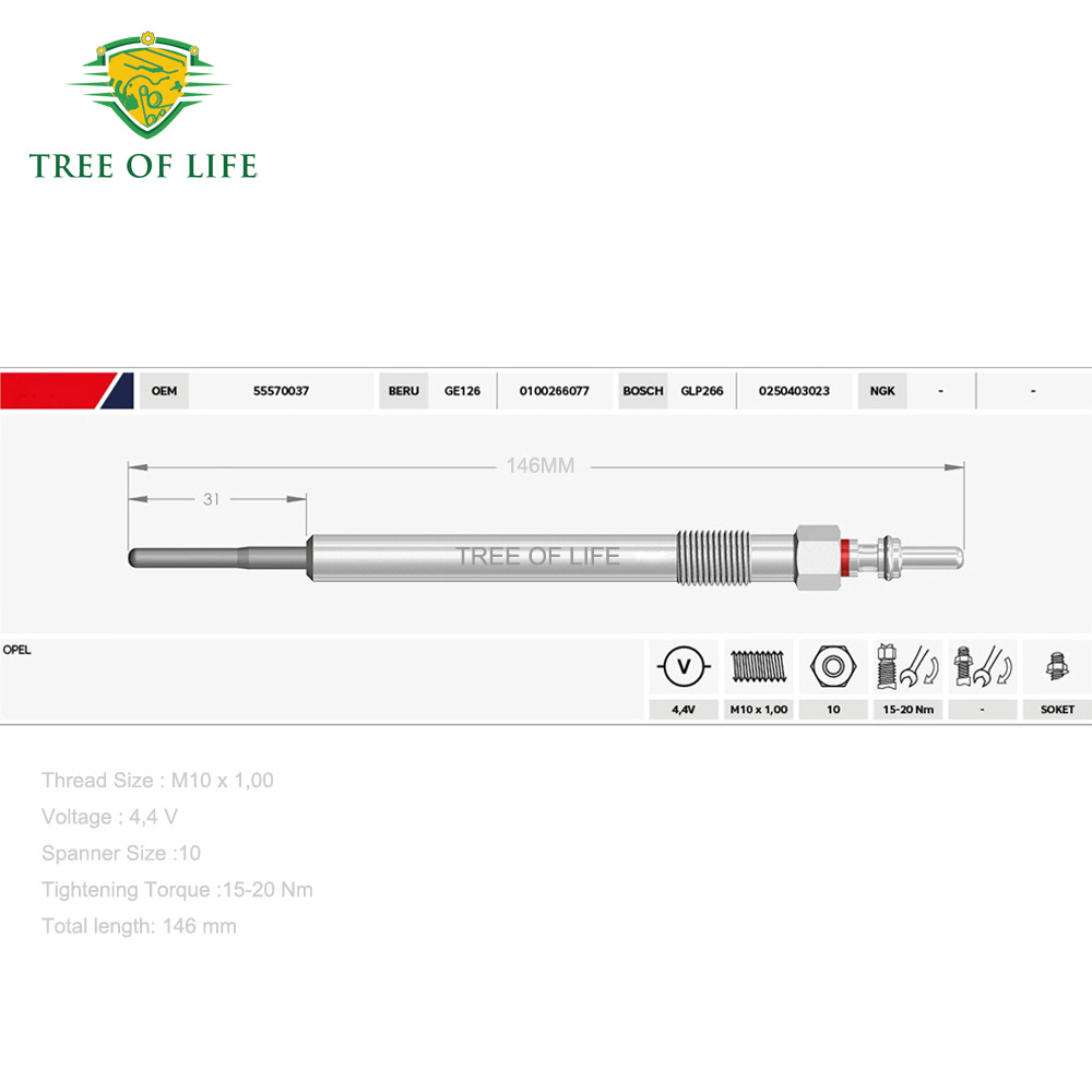55570037 1214098 Suitable for Vauxhall Insignia Dual-Core Heater Glow Plug
