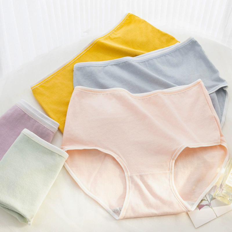 Cotton comfortable breathable underwear, elastic waist belt, pants, high waist, wide color palette