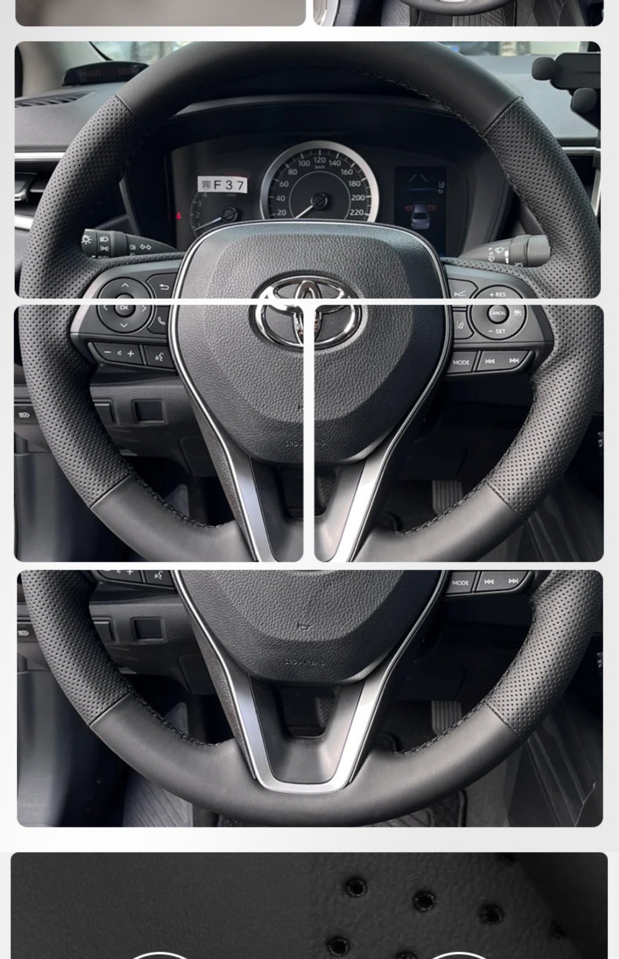 Special Toyota Corolla, Landa, Camry, Wildan, Asia Dragon, Senna Leather Hand-Stitched Steering Wheel Cover
