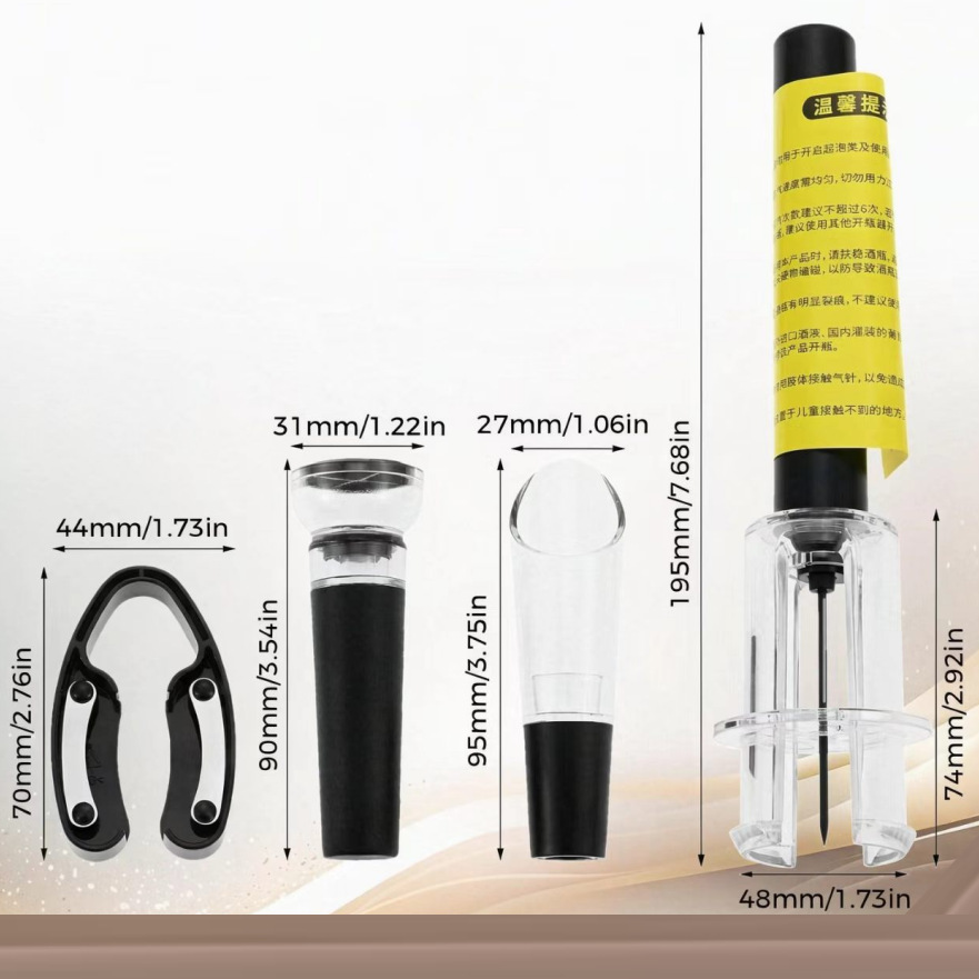 Descorchador de Vino con Presión de Aire en Forma de Aguja, Estilo Pluma, con Tapón de Vacío y Decantador, Disponible en TikTok image 19