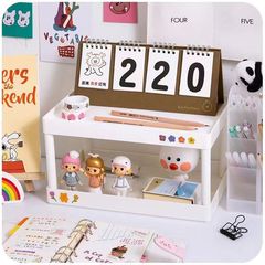 桌面雙層收納置物架ins簡約純色雙層書桌桌面多功能文具收納整理