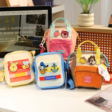 正版华旺迪斯尼莓熊帆布双肩背包小熊维尼单肩包儿童女包包