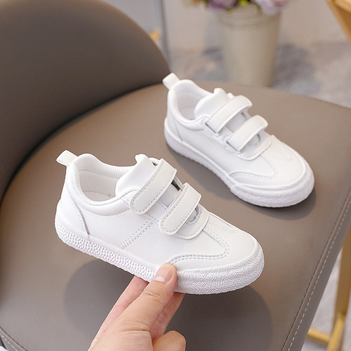 Children's White Shoes Girls' Shoes 2024 Spring and Autumn New Boys' Shoes Baby Toddler Shoes Kindergarten Indoor Shoes
