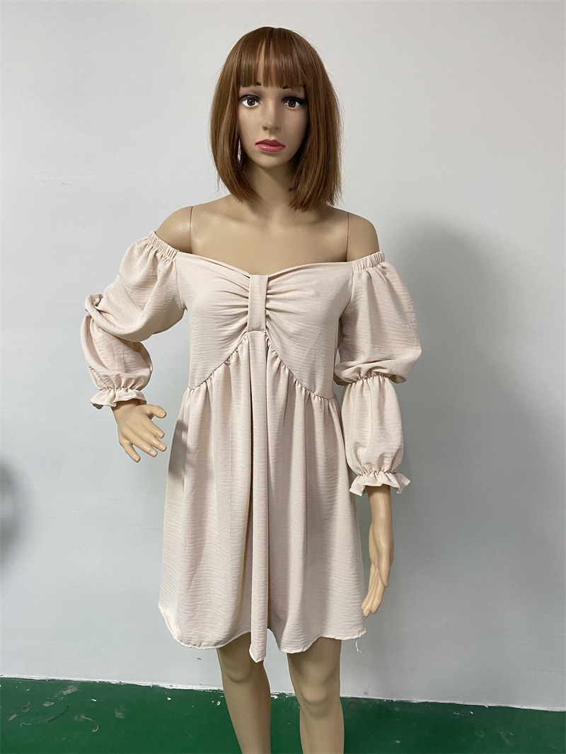 269g Weight Above Knee Dress Length Type Short Sleeve Sleeve Length A-Line Skirt Dresses Type Regular Sleeve Sleeve Type Polyester, Chiffon Fabric Type Mid Waist Waist Line Daily Occasion Boat Neck Neckline Regular Fit Fit Type Solid Color Pattern Summer Season Women'S Gender Patchwork Design Fashion Style Fashion Solid Color Boat Neck Short Sleeve Patchwork Polyester Chiffon Above Knee A-line Skirt 38