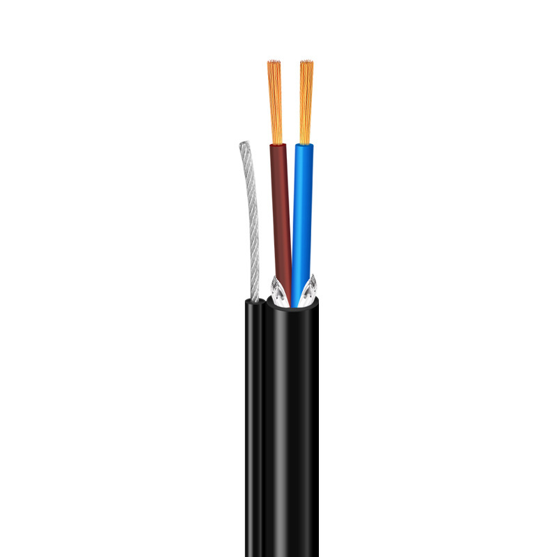 Source factory self-supporting communication cable RVV2 * 0.75 oxygen-free copper national standard line plus single steel wire self-supporting overhead