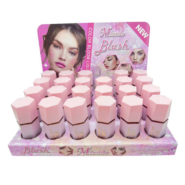 Líquido de rubor de color Mlundo6 transfronterizo, fácil de colorear y colorear, fabricante de maquillaje líquido de rubor natural al por mayor