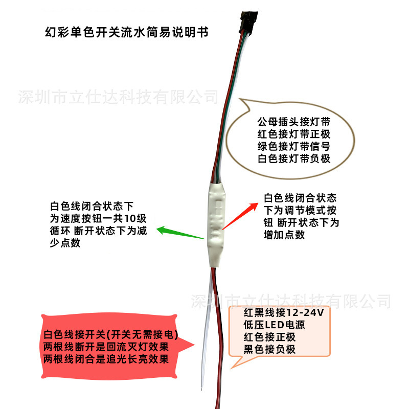 Mini magic color monochrome flow controller backflow downstream chasing horse running 2811 2812 11903