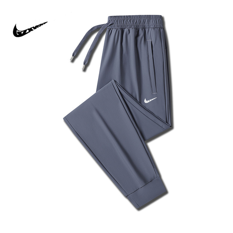Ice Silk Pants Men's 2025 Summer New Fashion Brand Plaid Ankle-length Pants Men's Quick-drying Stretch Straight Casual Sports Pants Ice Silk Pants Men's 2025 Summer New Fashion Brand Plaid Ankle-length Pants Men's Quick-drying Stretch Straight Casual Sports Pants