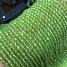 天然橄榄石切面半成品4mm天然超好橄榄石足球面半成品条珠批发