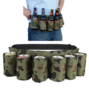 Cross-border source outdoor beverage storage belt belt storage bag can hold 6 cans of beverage beer belt