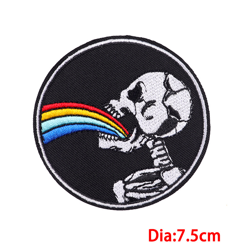 Punk Cartoon Mushroom Skull Embroidery Thread display picture 1