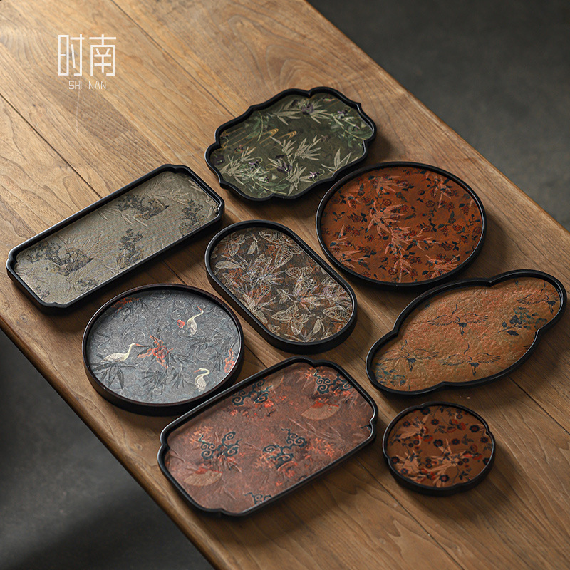 New Chinese-style Bamboo Tea Tray Zen Pot Bearing Dry Bubble Table Waterproof Tea Table suit High-value Small Tea Table Tea Tray