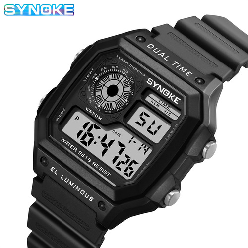 Electronic watch retro classic square luminous waterproof sports thin square classic student watch Southeast Asia market