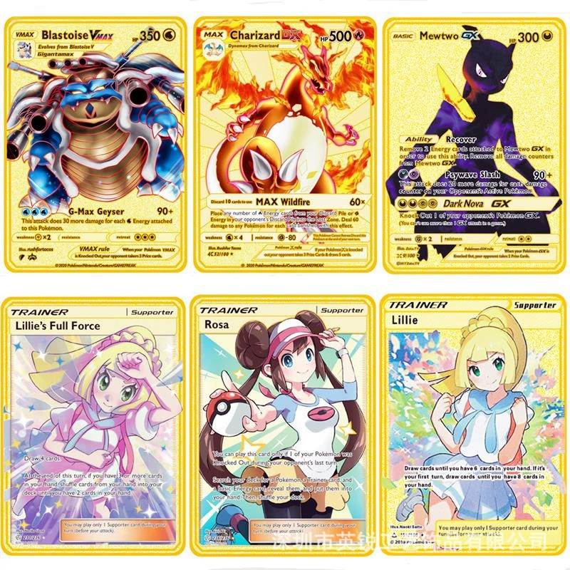 Персонализированная металлическая карта Питомого Эльфа Pokémon MEGA Battle GX карта EX металлическая флеш-карта