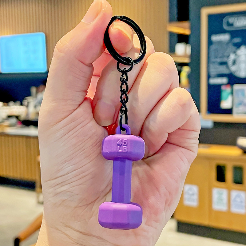 2025年新款健身运动器材哑铃钥匙扣运动训练男女学生书包挂件批发|undefined