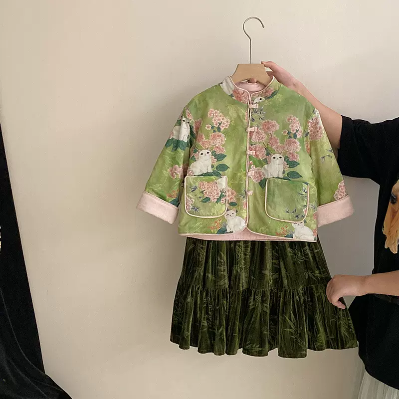 女童国风套装秋季宝宝新中式两件套秋装2025新款儿童汉服唐装洋气