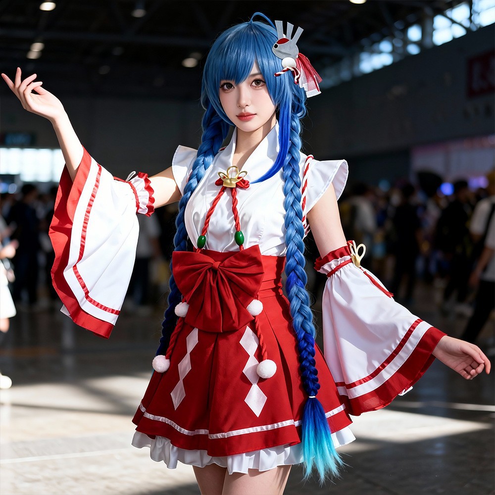 Daqiao Ise Miko Cosplay Costume Role-Playing Outfit Jirokotoku Heihou Anime King COS Suit