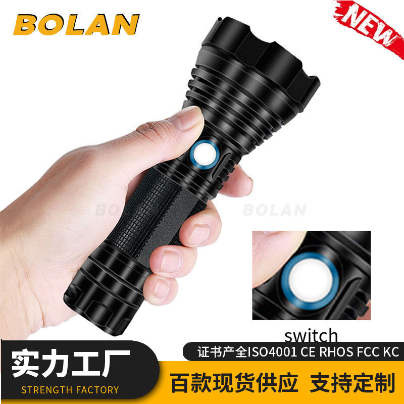 Cross-border aluminum alloy flashlight outdoor waterproof USB charging telescopic zoom high-power LED flashlight Cross-border aluminum alloy flashlight outdoor waterproof USB charging telescopic zoom high-power LED flashlight