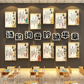 古诗词国风教室氛围布置装饰班级文化墙贴小学高三励志黑板报