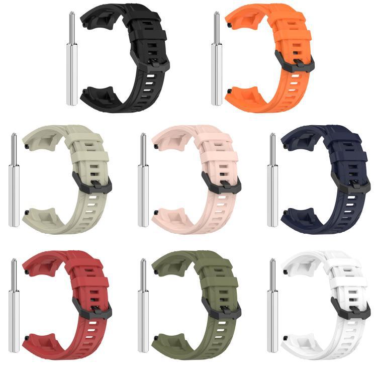 Correa de silicona de color sólido para Amazfit T-Rex 3 Huami reloj deportivo al aire libre correa de hebilla negra