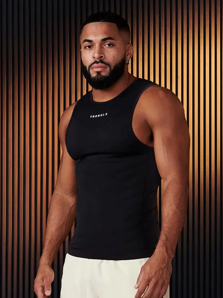 Cross-border foreign trade 2024 summer new fitness sports vest leisure running printing elastic sports sleeveless T-shirt