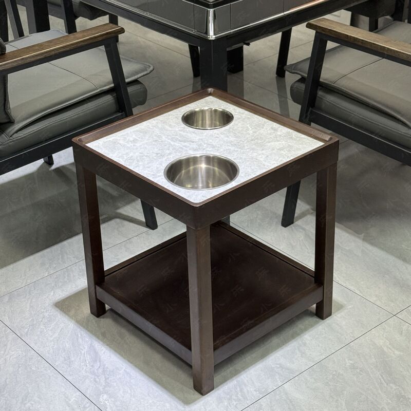 岩板麻将机茶几茶水架麻将桌小边几置物架棋牌室可移动专用茶水桌|undefined
