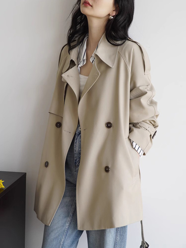 上新百搭2025新款高级感风衣女英伦小个子chic中长款外套休闲春秋|undefined