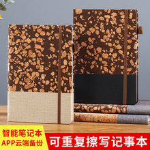 A5皮质平装绑带可擦本智能黑科技重复书写笔记本防水石头纸记事本