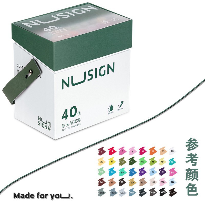 Deli neusai NS736 serie alcohólica de cabeza suave de doble cabeza marcador pluma redonda titular de la pluma 40/60/80 color